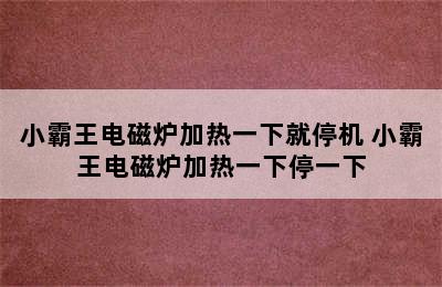 小霸王电磁炉加热一下就停机 小霸王电磁炉加热一下停一下